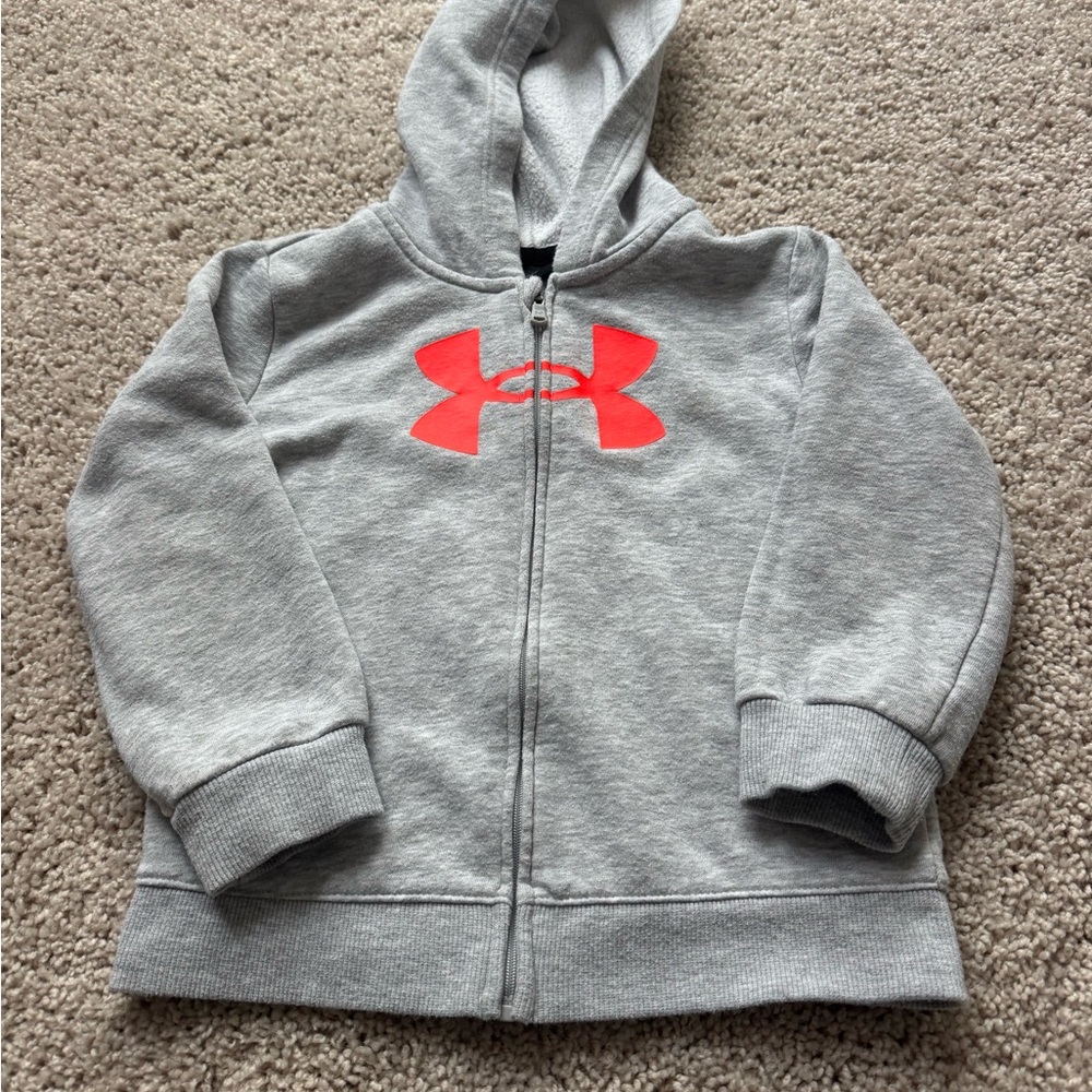 Under Armour Kids Hoodie in Gray with Red Logo